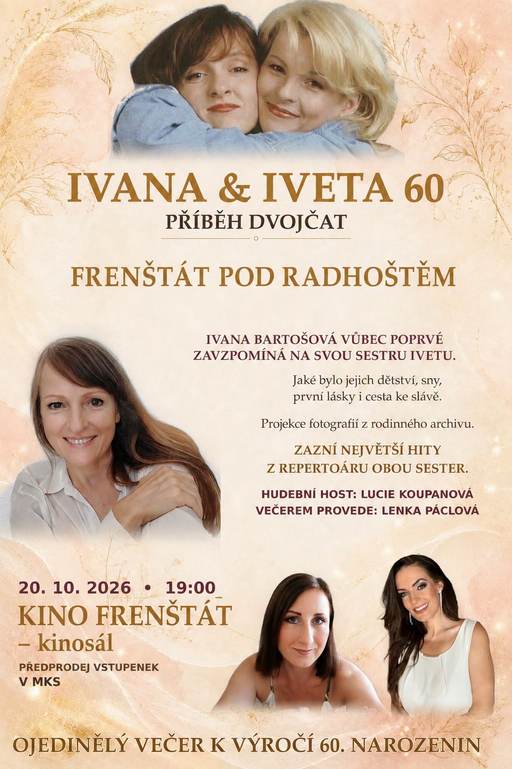 Česko-slovenské turné IVANA & IVETA 60 - PŘÍBĚH DVOJČAT Frenštát